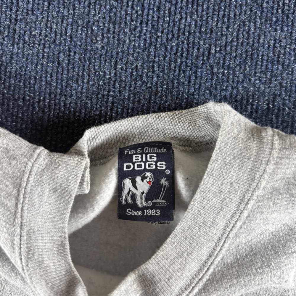 Big Dogs Graphic Sweatshirt Mens Medium Gray Hanes ComfortBlend Crewneck Fleece - Picture 2 of 8